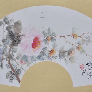 蓝弘扇面5