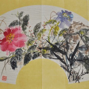 蓝弘扇面20