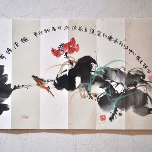 蓝弘扇面24