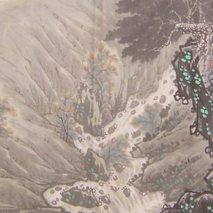 溪水穿山图