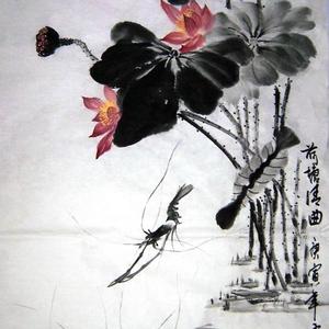 和画墨虾《荷塘清曲》