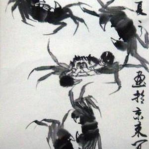 水墨蟹《群蟹》