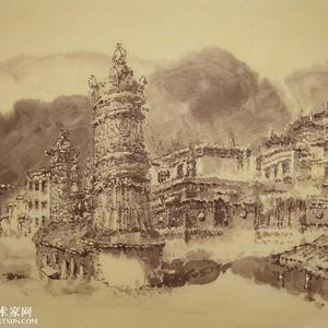 哲蚌寺措钦大殿金顶远眺