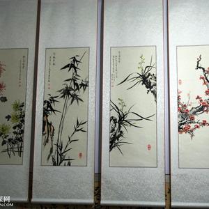 梅兰竹菊 四幅屏