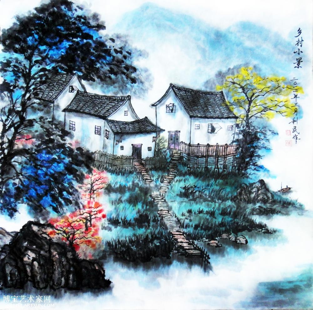 国画：乡村小景