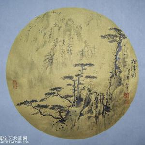 松涛图 金箔