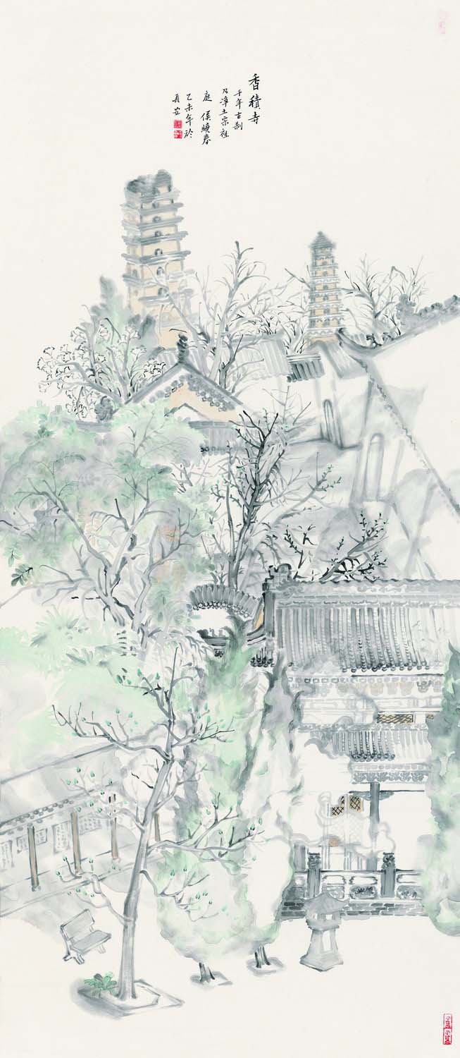 a3香积寺　侯晓春68×136cm