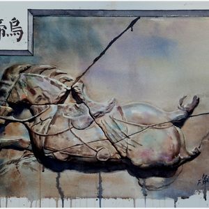 023《六骏2--白蹄乌》53X73
