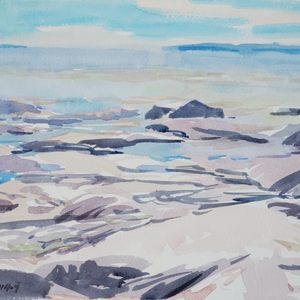 黄俊清 《礁石海岸》 水彩 21X29.7cm 2014_调整大小