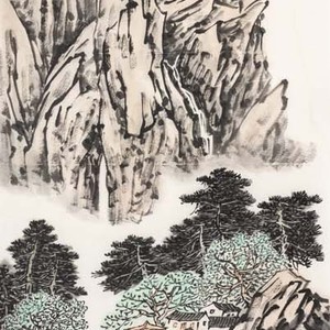 王学辉 晓日春山  180x50cm