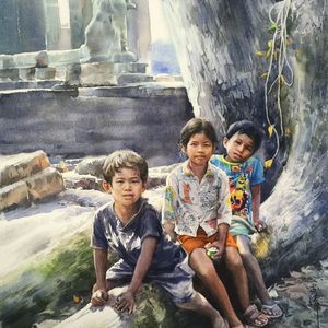 吴哥窟的阳光39X54cm