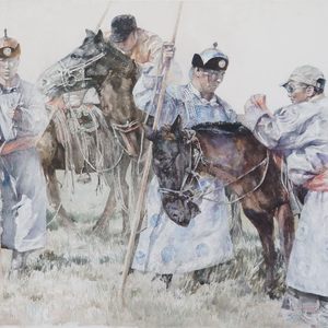 草原记事之一 72乘110厘米2014年