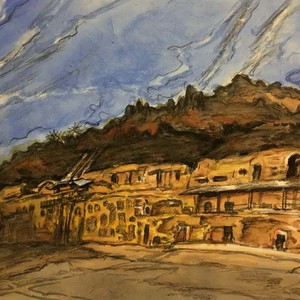 3巫卫东《庆阳写生之三》33x22cm 2016