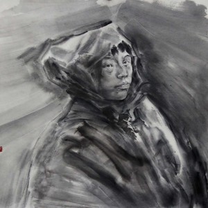 雨衣凝思 70cm 70cm 2016年作品