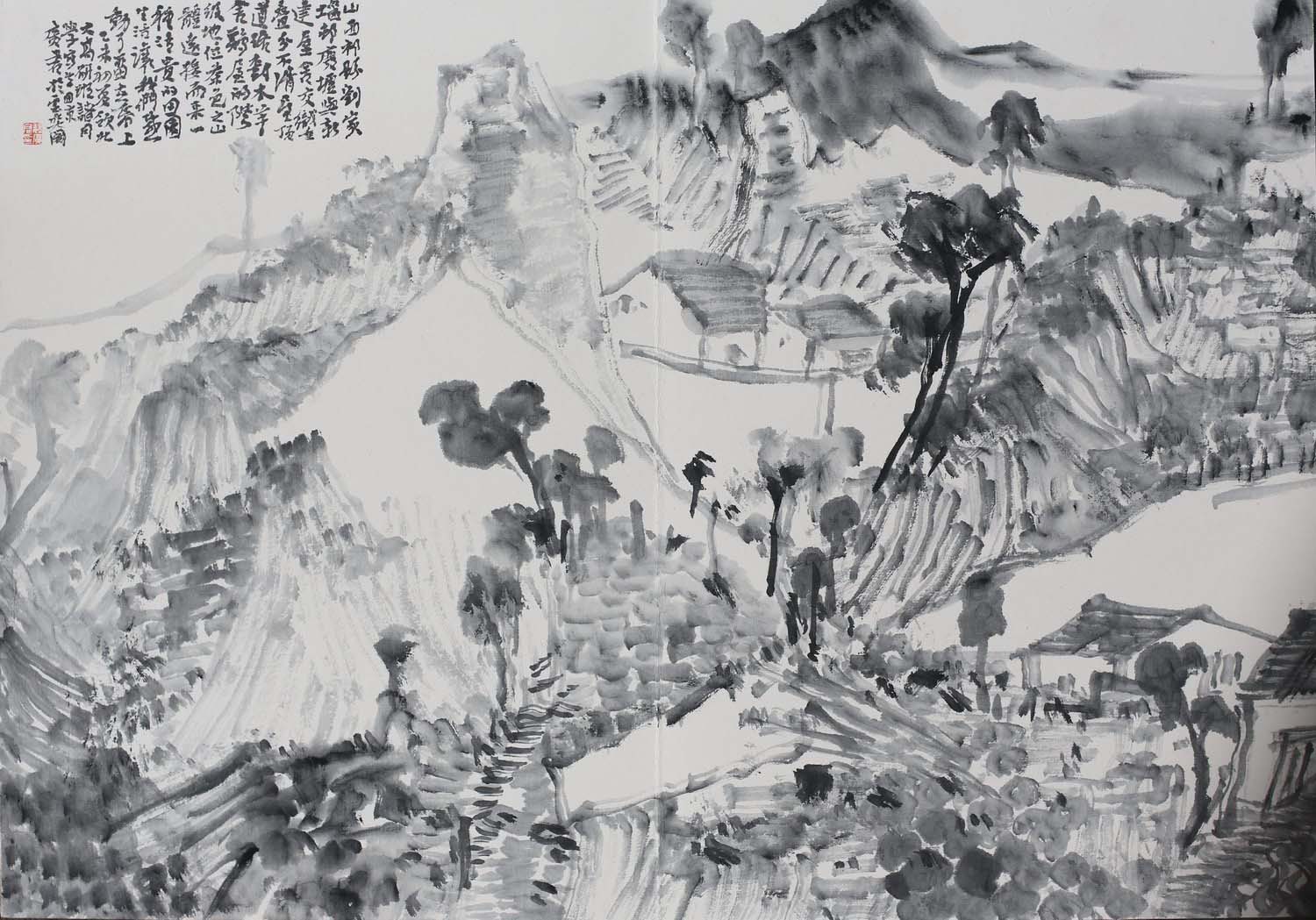 山西祁县来远镇写生之七 35x50cm 2015 册页