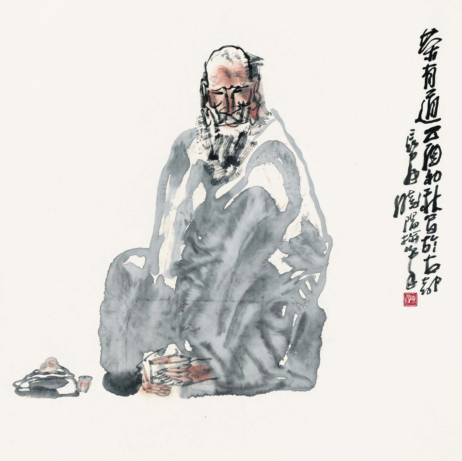 茶有道  68×68cm   纸本水墨  2005年