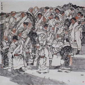 2巫卫东 《夏河正月》140X140cm纸本2016