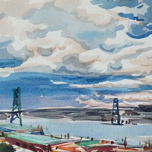 黄俊清 《遥远的哈利法克斯港》 水彩21X29.7cm 2014年_调整大小