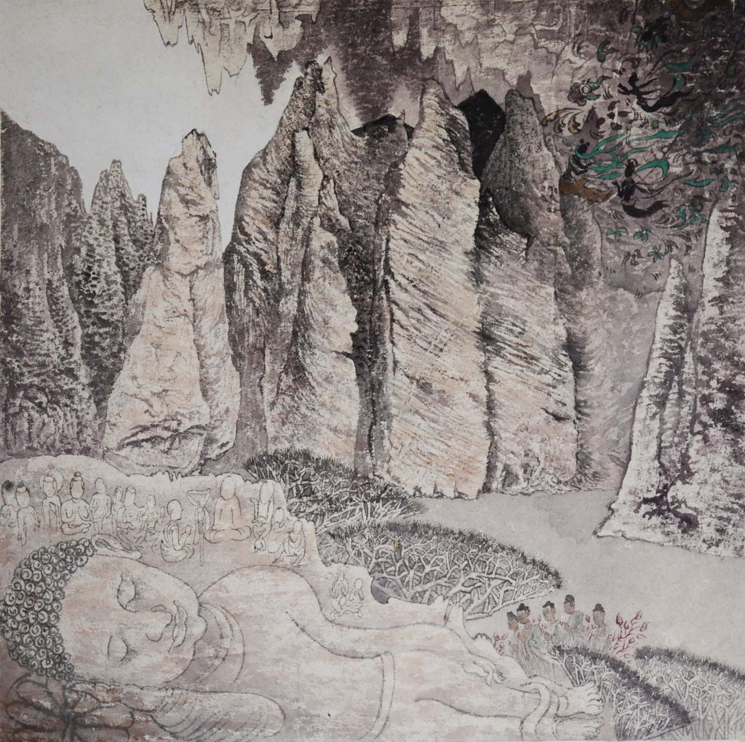 2015年杜道伟《我心似禅心》68×68cm