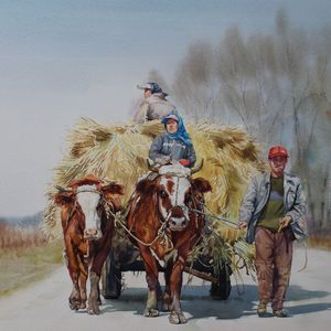 《秋收》54.5×73cm阿诗300克2000元18346189790
