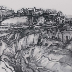 2巫卫东《庆阳写生之二》33x22cm 2016