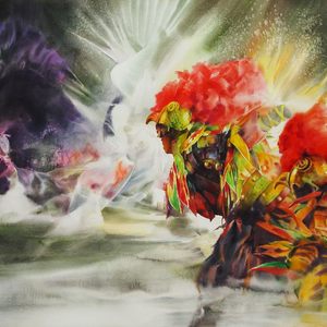 闻鸡起舞108x80cm