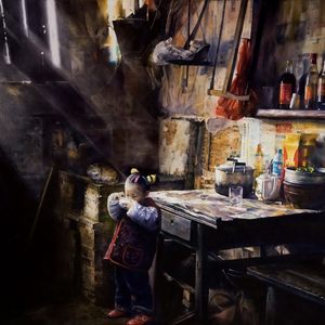 晨光下的早餐108x80cm