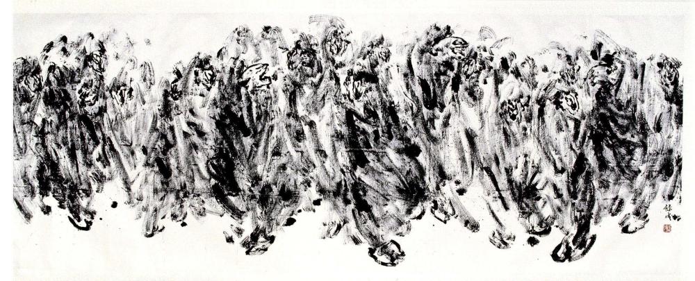 塔克拉玛干野驼210x500cm 2004年