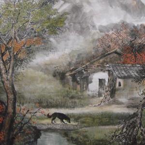 一溪一狗一小屋