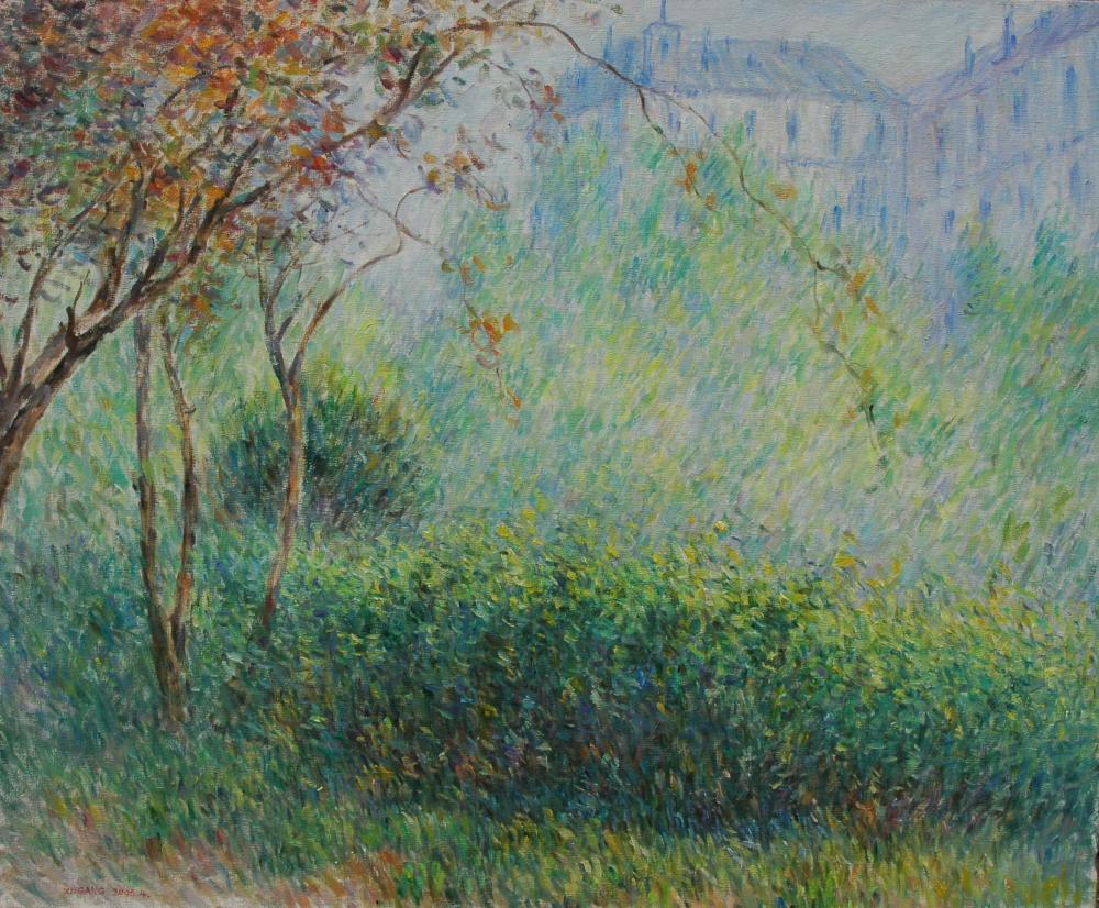 077巴黎早春 Early Spring in Paris (Oil on canvas)2005年