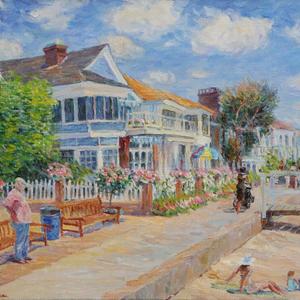 145新港海滩（洛杉矶）View of Newport Beach near Los Angeles (Oil on canvas) 2007年