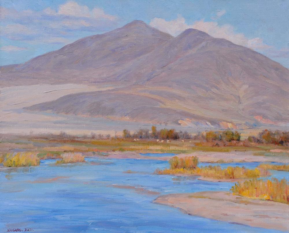 224根河秋韵   Gen River in Autumn (Oil on canvas)2010年