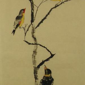 树梢三鸟