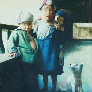 小崽们油画