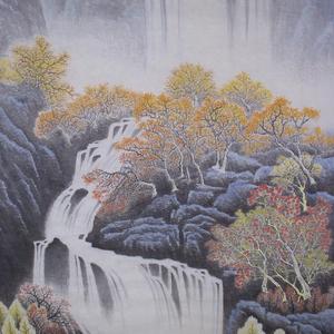 秋山飞瀑图