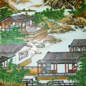 [一把刻章刀刻成,油漆着色作品]