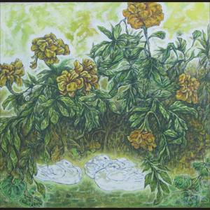 油彩花鸟画《秋韵》