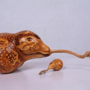珍品葫芦烙画 金蟾