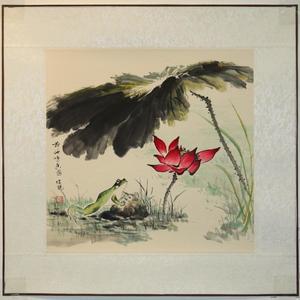 荷池鳴香圖