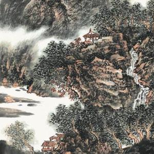晚烟生远岫  暮色照扁舟