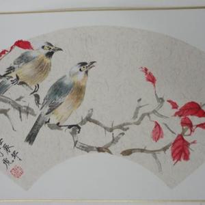 红叶双雀