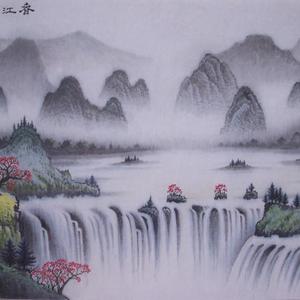 春山飞瀑有诗篇