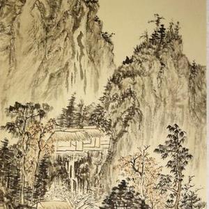 仿髡残溪山秋雨图