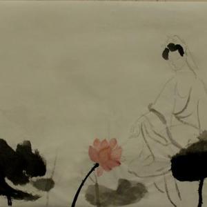 流云国画观音