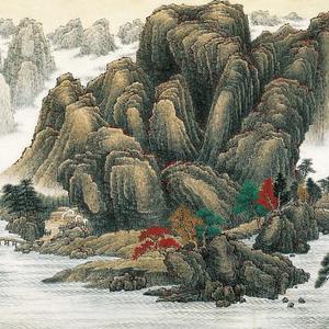 千峰竞秀水长流