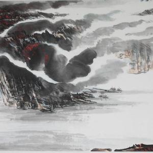山水:嘉陵晓云