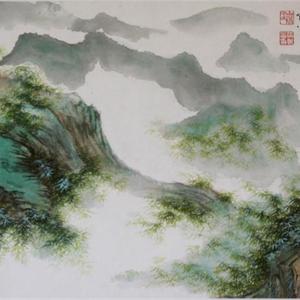 青绿山水:萧湘夜雨