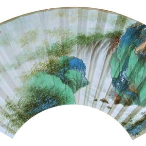 扇面：萧湘雨过