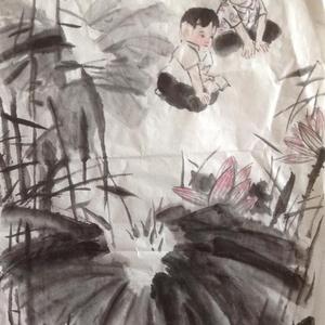 张子槐一一写意人物画学周思聪的作品。