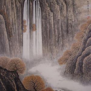 秋山飞瀑图